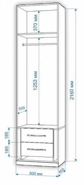 Шкаф платяной Нобиле Пл-60/60 в Нягани - nyagan.mebel24.online | фото 2