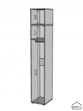 Шкаф с антресолью Linnea MHR-1A-1 2450х400х510 (Белый-М 11.1.2) в Нягани - nyagan.mebel24.online | фото 3