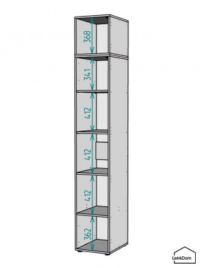 Шкаф с антресолью Linnea MHR-1A-2 2450х400х510 (Белый-М 11.1.2) в Нягани - nyagan.mebel24.online | фото 3