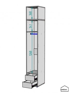 Шкаф с антресолью Linnea MHR-1A-3 2450х400х510 (Белый-М 11.1.2) в Нягани - nyagan.mebel24.online | фото 3