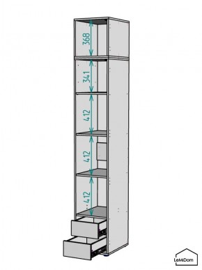 Шкаф с антресолью Linnea MHR-1A-4 2450х400х510 (Белый-М 11.1.2) в Нягани - nyagan.mebel24.online | фото 3