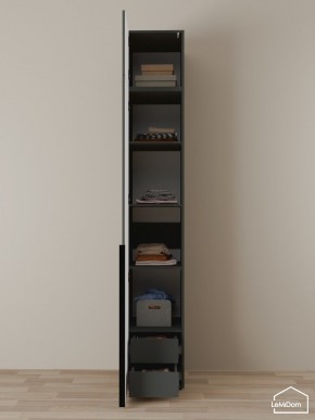 Шкаф с антресолью Linnea MHR-1A-4 2450х400х510 (Графит-М 11.1.25) в Нягани - nyagan.mebel24.online | фото 4