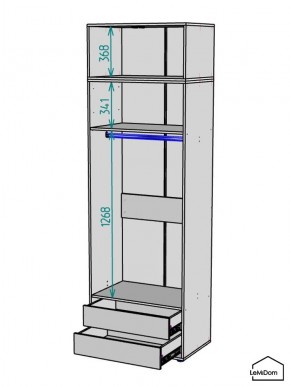 Шкаф с антресолью Linnea MHR-2A-3 2450х800х510 (Белый-М 11.1.2) в Нягани - nyagan.mebel24.online | фото 3