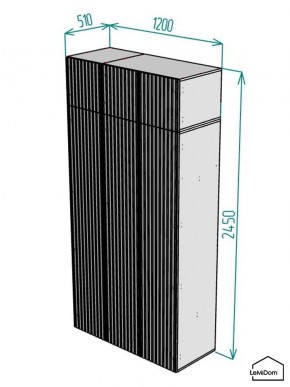 Шкаф с антресолью Linnea MHR-3POA-1 2450х1200х510 (Белый-М 11.1.1) в Нягани - nyagan.mebel24.online | фото 2