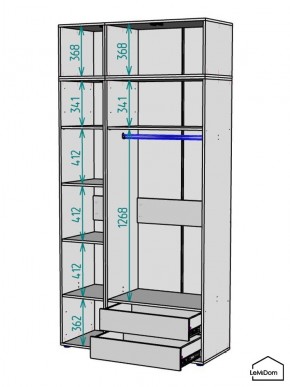 Шкаф с антресолью Linnea MHR-3POA-2 2450х1200х510 (Белый-М 11.1.1) в Нягани - nyagan.mebel24.online | фото 3