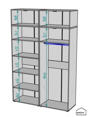 Шкаф с антресолью Linnea MHR-4A-1 2450х1600х510 (Белый-М 11.1.2) в Нягани - nyagan.mebel24.online | фото 3