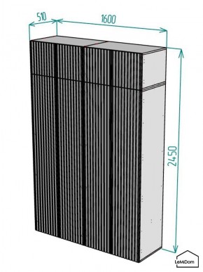 Шкаф с антресолью Linnea MHR-4POA-1 2450х1600х510 (Белый-М 11.1.1) в Нягани - nyagan.mebel24.online | фото 2