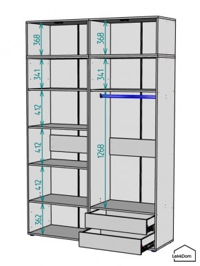 Шкаф с антресолью Linnea MHR-4POA-2 2450х1600х510 (Белый-М 11.1.1) в Нягани - nyagan.mebel24.online | фото 3