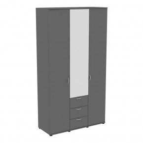 Шкаф с зеркалом Ольга H57_M (Графит) в Нягани - nyagan.mebel24.online | фото
