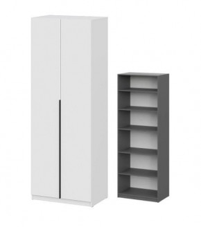 Шкаф ШК-5 + 4 полки (800) Белый текстурный в Нягани - nyagan.mebel24.online | фото 2