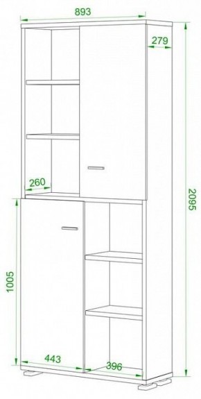 Шкаф-витрина Домино ПУ-30-2-ФС в Нягани - nyagan.mebel24.online | фото 2