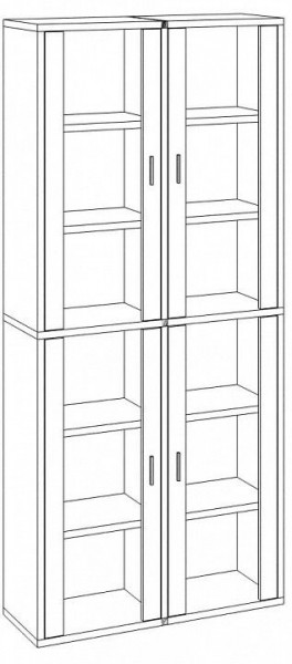Шкаф-витрина Домино СУ(ш2в2)+4ФС в Нягани - nyagan.mebel24.online | фото 2