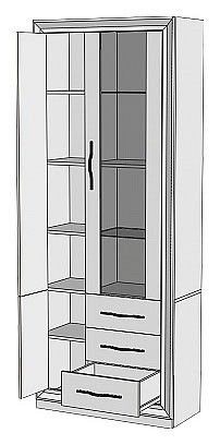 Шкаф-витрина Нобиле ШВтВ-ФСД-БЯН в Нягани - nyagan.mebel24.online | фото 2