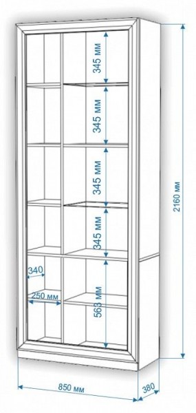 Шкаф-витрина Нобиле ШВтВ-ФСД-БЯН в Нягани - nyagan.mebel24.online | фото 3