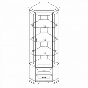 Шкаф-витрина угловой Сиена в Нягани - nyagan.mebel24.online | фото 2