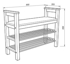 Скамья 85 Кантри для обуви, массив сосны, цвет белый в Нягани - nyagan.mebel24.online | фото 3