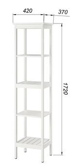 Стеллаж 420 Кантри, массив сосны, цвет белый в Нягани - nyagan.mebel24.online | фото 3