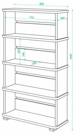 Стеллаж Домино СБ-25/4 в Нягани - nyagan.mebel24.online | фото 2