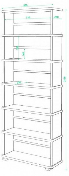 Стеллаж Домино СБ-25/6 в Нягани - nyagan.mebel24.online | фото 2