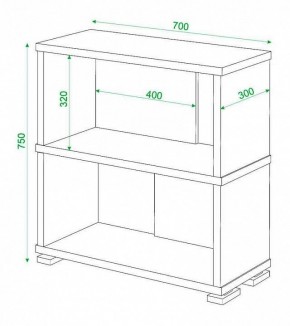 Стеллаж книжный Домино нельсон СБ-10_2 в Нягани - nyagan.mebel24.online | фото 2