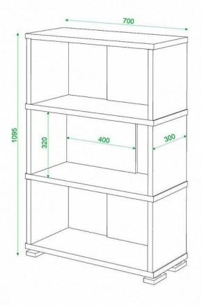 Стеллаж книжный Домино нельсон СБ-10_3 в Нягани - nyagan.mebel24.online | фото 2