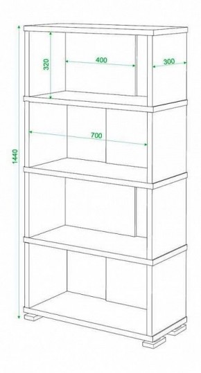 Стеллаж книжный Домино нельсон СБ-10_4 в Нягани - nyagan.mebel24.online | фото 2