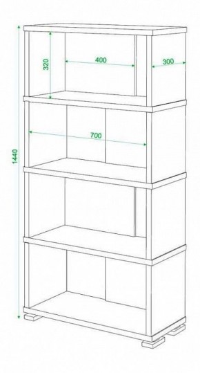 Стеллаж книжный Домино нельсон СБ-10_4 в Нягани - nyagan.mebel24.online | фото 2