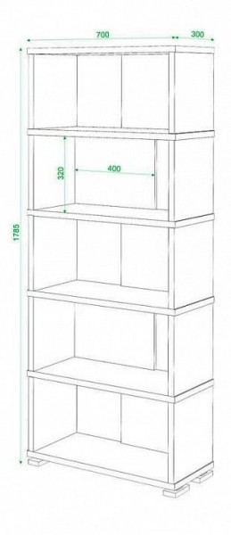 Стеллаж книжный Домино нельсон СБ-10_5 в Нягани - nyagan.mebel24.online | фото 2