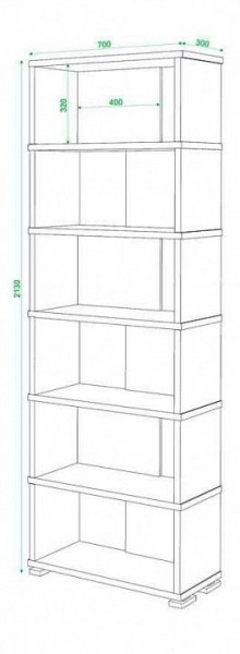 Стеллаж книжный Домино нельсон СБ-10_6 в Нягани - nyagan.mebel24.online | фото 3