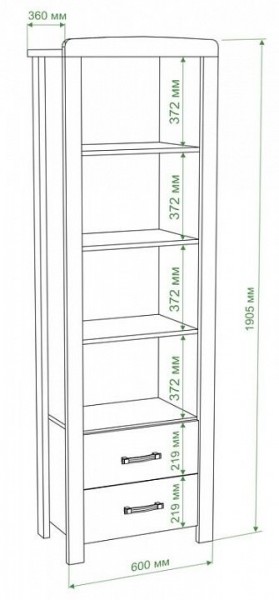 Стеллаж комбинированный Бартоло ВТД в Нягани - nyagan.mebel24.online | фото 2