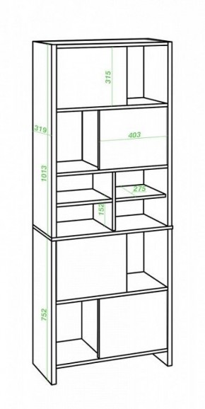 Стеллаж комбинированный Домино Lite СТЛ-ЗВХ в Нягани - nyagan.mebel24.online | фото 2