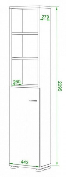 Стеллаж комбинированный Домино нельсон ПУ-20-2 в Нягани - nyagan.mebel24.online | фото 2