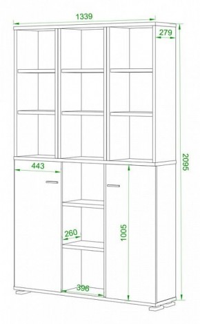 Стеллаж комбинированный Домино нельсон ПУ-40-6 в Нягани - nyagan.mebel24.online | фото 2