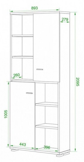 Стеллаж комбинированный Домино ПУ-30-2 в Нягани - nyagan.mebel24.online | фото 2