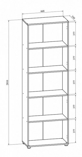 Стеллаж комбинированный Офис ОФ-301К (открытый) в Нягани - nyagan.mebel24.online | фото 2