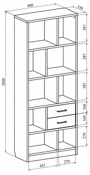 Стеллаж комбинированный Виктория ВИ-02К в Нягани - nyagan.mebel24.online | фото 6