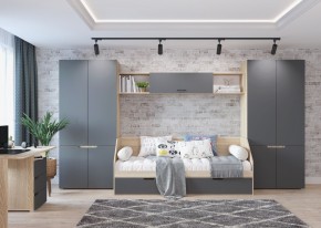 Стол 1200/3 ящика АНТАЛИЯ (Сонома/Графит софт) в Нягани - nyagan.mebel24.online | фото 2