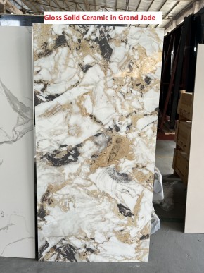 Стол ACERRA NEW 160 GLOSS GRAND JADE SOLID CERAMIC/ каркас цвета шампань, ®DISAUR в Нягани - nyagan.mebel24.online | фото 6