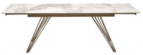 Стол ACERRA NEW 160 GLOSS LUXURY PANDORA SOLID CERAMIC/ каркас цвета шампань, ®DISAUR в Нягани - nyagan.mebel24.online | фото 5