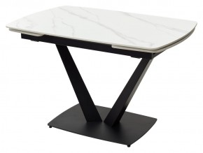 Стол ALATRI 120 MATT WHITE MARBLE SOLID CERAMIC / BLACK, ®DISAUR в Нягани - nyagan.mebel24.online | фото 2