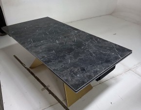 Стол ALES 180 BLACK GRAVE SOLID CERAMIC, керамика / бронзовый, ®DISAUR в Нягани - nyagan.mebel24.online | фото 5