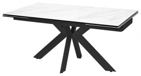 Стол BELLUNO 160 MARBLES KL-99 Белый мрамор матовый, итальянская керамика/ черный каркас, ®DISAUR в Нягани - nyagan.mebel24.online | фото 1