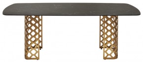 Стол CHIAVARI 220 KL-116 Черный мрамор матовый, итальянская керамика / бронзовый, ®DISAUR в Нягани - nyagan.mebel24.online | фото 8
