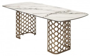 Стол CHIAVARI 220 KL-188 Контрастный мрамор матовый, итальянская керамика / Шампань, ®DISAUR в Нягани - nyagan.mebel24.online | фото