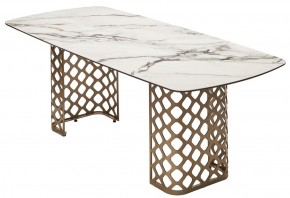 Стол CHIAVARI 220 KL-188 Контрастный мрамор матовый, итальянская керамика / Шампань, ®DISAUR в Нягани - nyagan.mebel24.online | фото 7