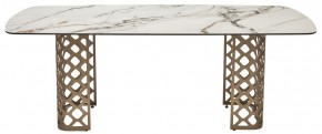 Стол CHIAVARI 220 KL-188 Контрастный мрамор матовый, итальянская керамика / Шампань, ®DISAUR в Нягани - nyagan.mebel24.online | фото 8