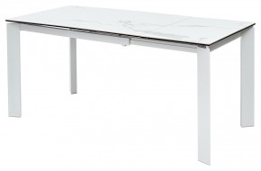 Стол CORNER 120 MATTE STATUARIO Белый мрамор матовый керамика, стекло/ белый каркас, ®DISAUR в Нягани - nyagan.mebel24.online | фото 1