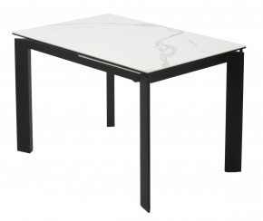 Стол CORNER 120 MATTE STATUARIO Белый мрамор матовый керамика, стекло/ черный каркас, ®DISAUR в Нягани - nyagan.mebel24.online | фото