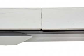 Стол CREMONA 140 HIGH GLOSS STATUARIO Белый мрамор глянцевый, керамика/ белый каркас, ®DISAUR в Нягани - nyagan.mebel24.online | фото 3