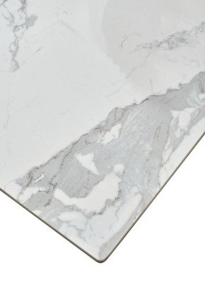 Стол CREMONA 140 HIGH GLOSS STATUARIO Белый мрамор глянцевый, керамика/ белый каркас, ®DISAUR в Нягани - nyagan.mebel24.online | фото 6